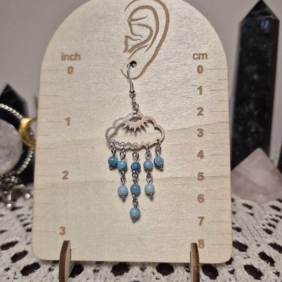 Buckets of Rain Larimar Cloud Earrings - Picture 6 of 6